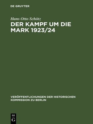 cover image of Der Kampf um die Mark 1923/24